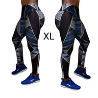 LXL "Stripes Black/ Gray and Blue" High Waist Legging