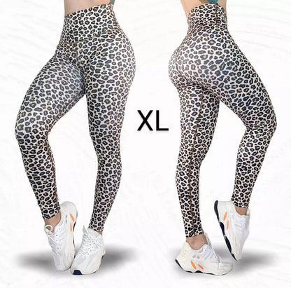 Leggings de cintura alta negros y marrones "ANIMAL PRINT" LOS/ LXL