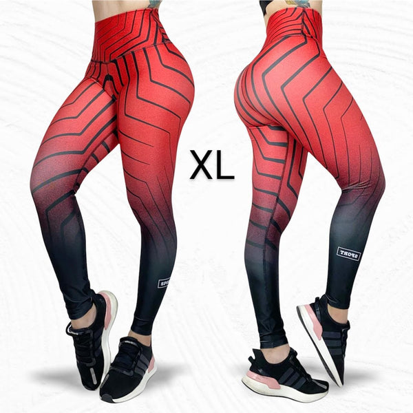 LXL "Active Red - Black stripes" High Waist Legging