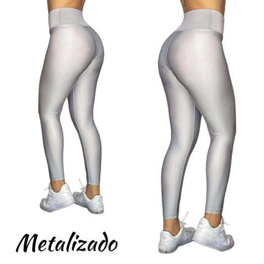 SALE "Metallic Solid Onesize" High Waist Legging